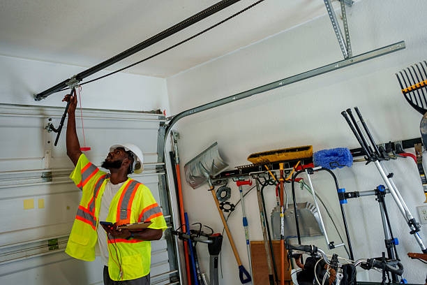 Professional Garage Door Panel Replacement technician working in Moorhead, MN